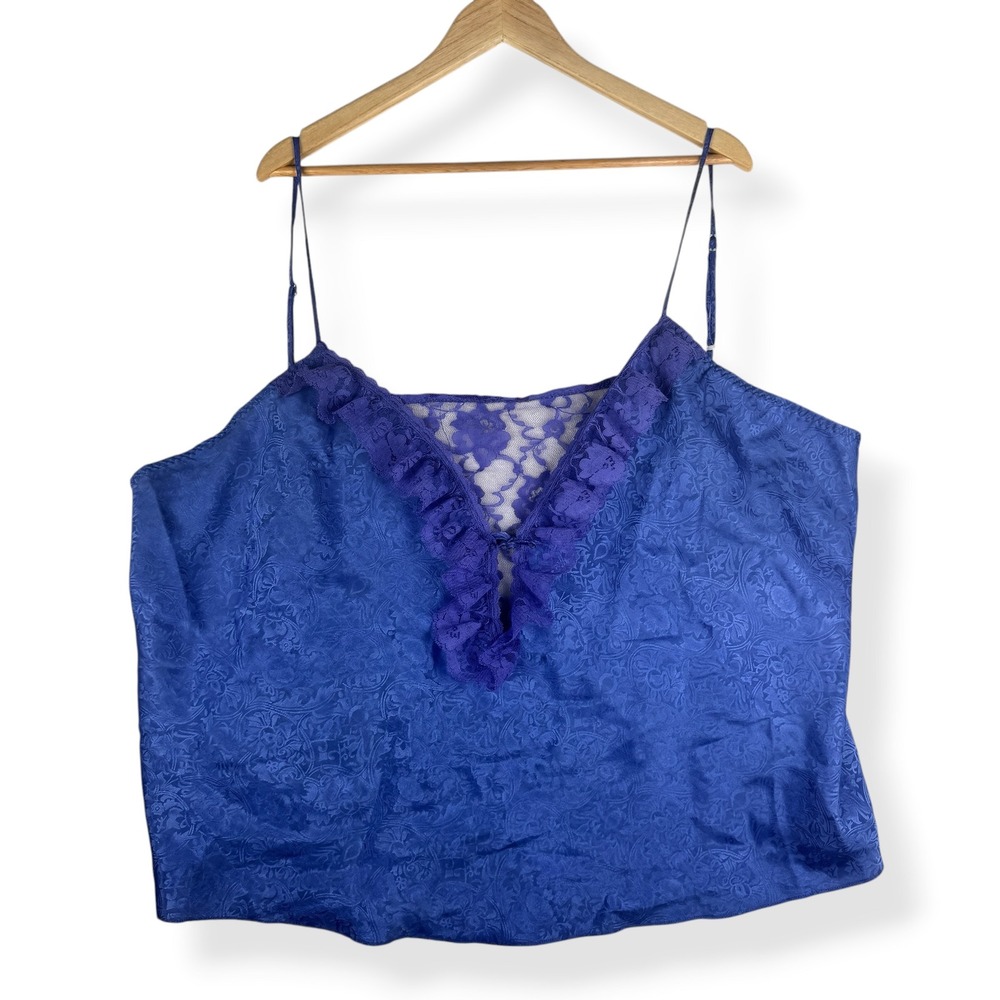 Vintage 90s Intimate Attitudes Cami Top Womens Size 4X Lingerie Lace Boudoir USA